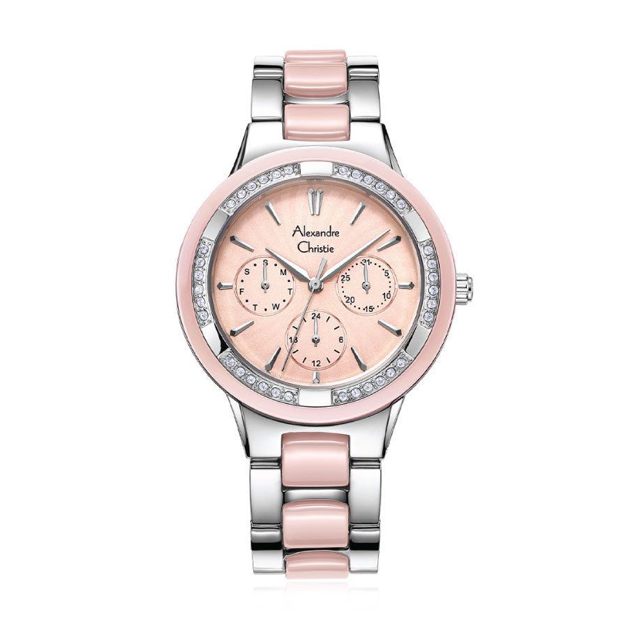 Alexandre Christie 2299BFBSSLN Pink Dial Stainless Steel Strap