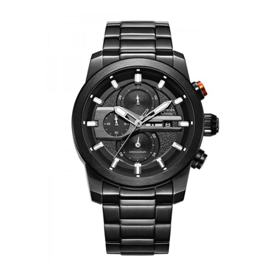 Alexandre Christie 6559MCBIPBA Black Dial Stainless Steel Strap