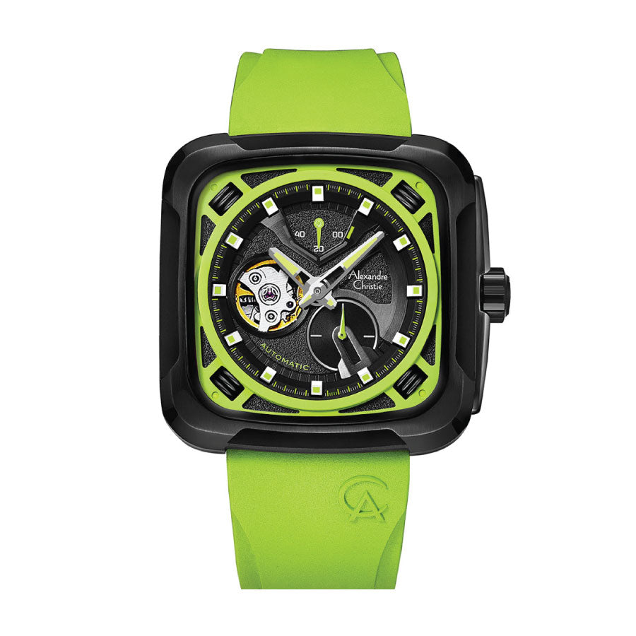 Alexandre Christie 6577MARIPBALE Green Dial Silicone Strap