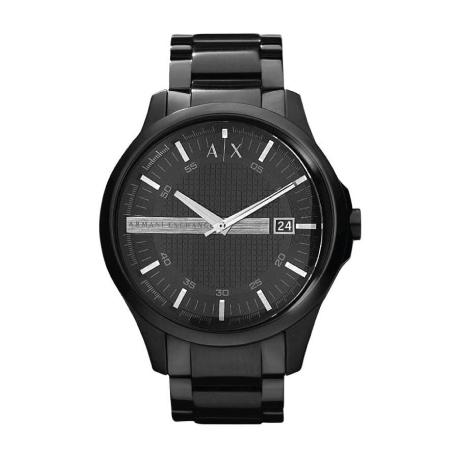Armani Exchange AX2104 Three-Hand Date Black Stainless Steel Watch