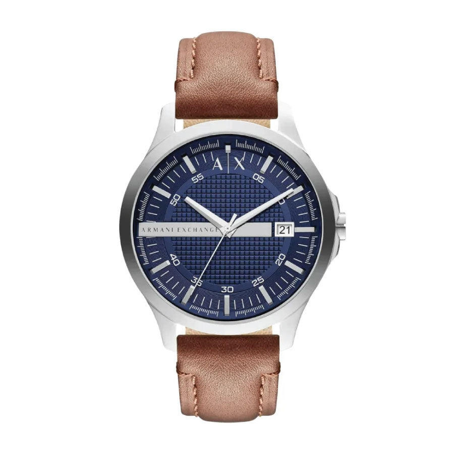 Armani Exchange AX2133 Three-Hand Date Brown Leather Watch