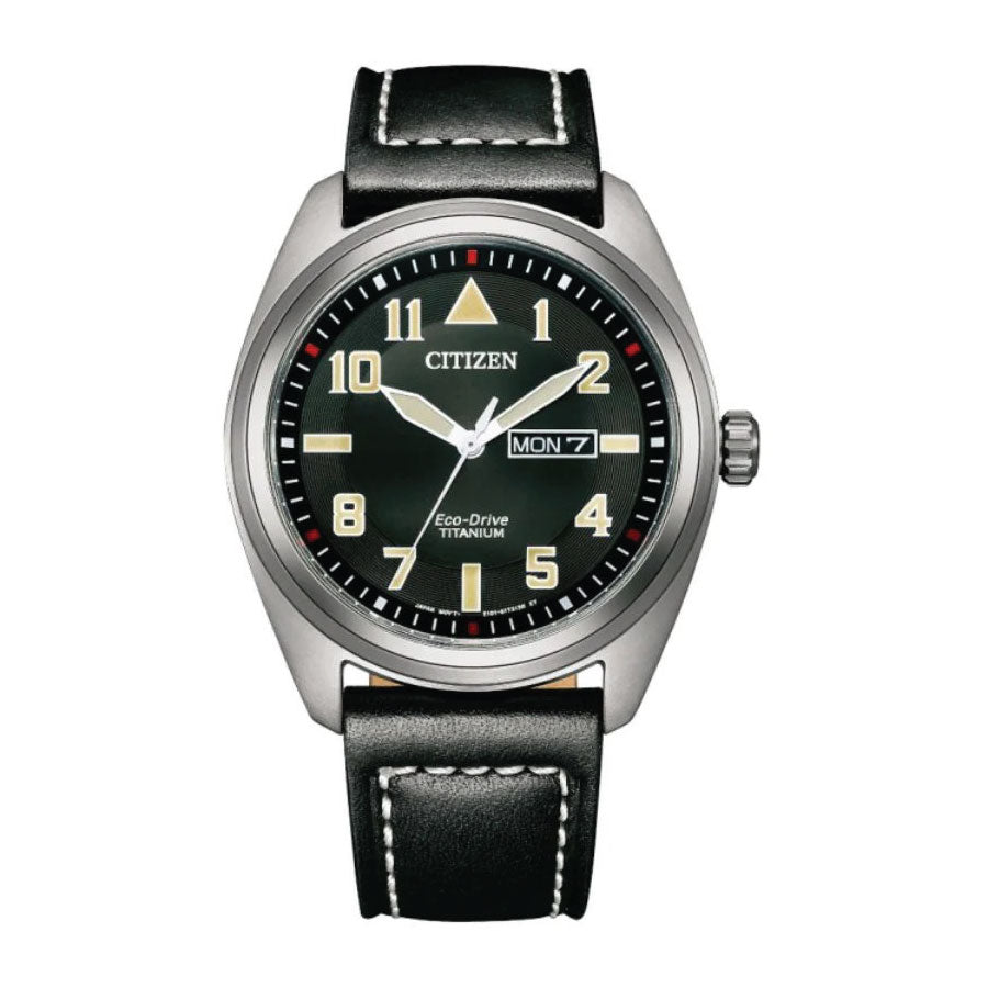Citizen BM8560-29E Eco-Drive Black Dial Leather Strap Watch