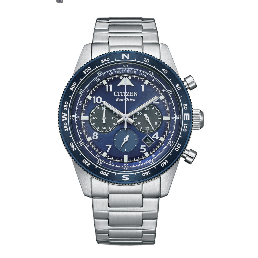 Citizen CA4554-84L Eco-Drive Blue Dial Stainless Steel Strap Watch