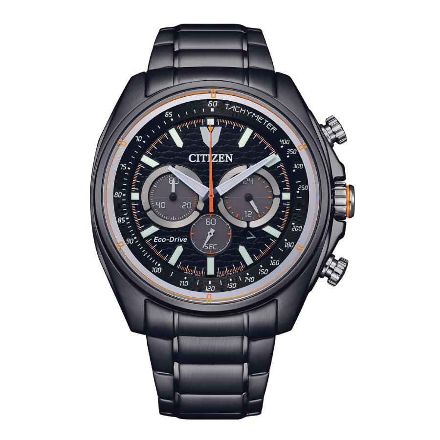 Citizen CA4567-82H Eco Drive Chronograph Black Dial Stainless Steel Strap Watch