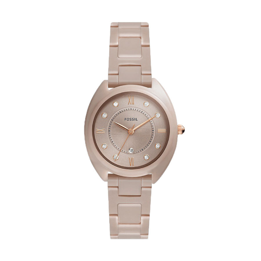 Fossil CE1110 Gabby Three-Hand Date Salted Caramel Stainless Steel and Ceramic Watch