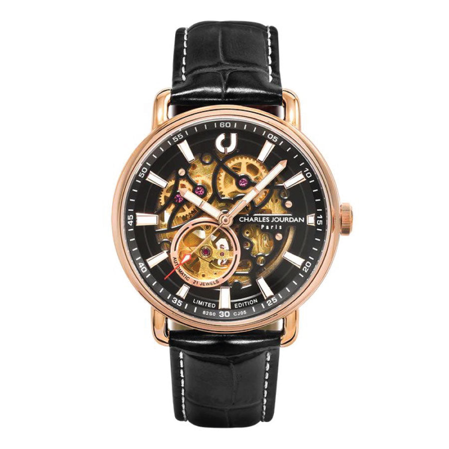 Charles Jourdan  CJ05-1532LE Prestige Automatic Limited Edition Leather Strap Watch