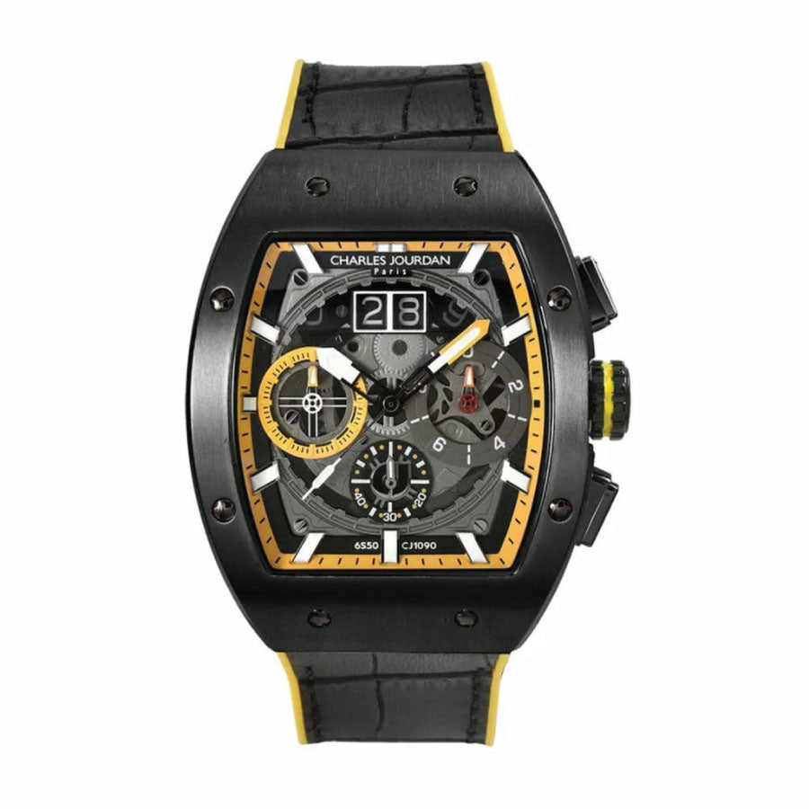 Charles Jourdan CJ1090-1728C Ludis Chronograph Quartz Black Leather Strap Watch