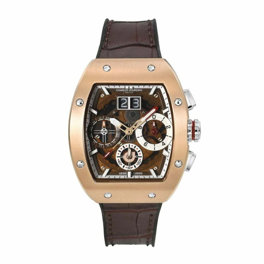 Charles Jourdan CJ1090-3548C Ludis Chronograph Quartz Brown Leather Strap Watch