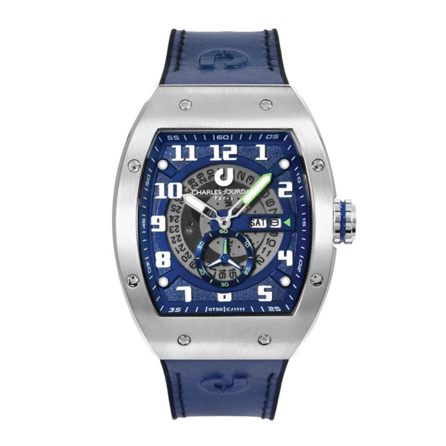 Charles Jourdan CJ1111-1381 Chronograph Quartz Blue Leather Strap Watch