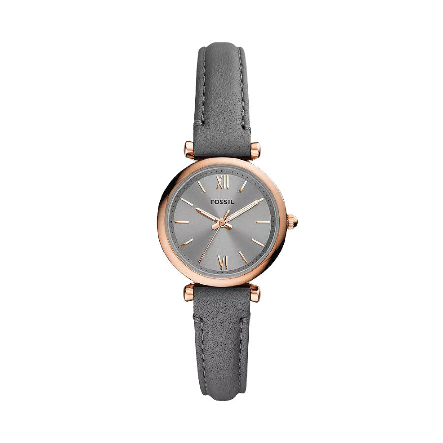 Fossil ES5068 Carlie Mini Three-Hand Gray Leather Watch