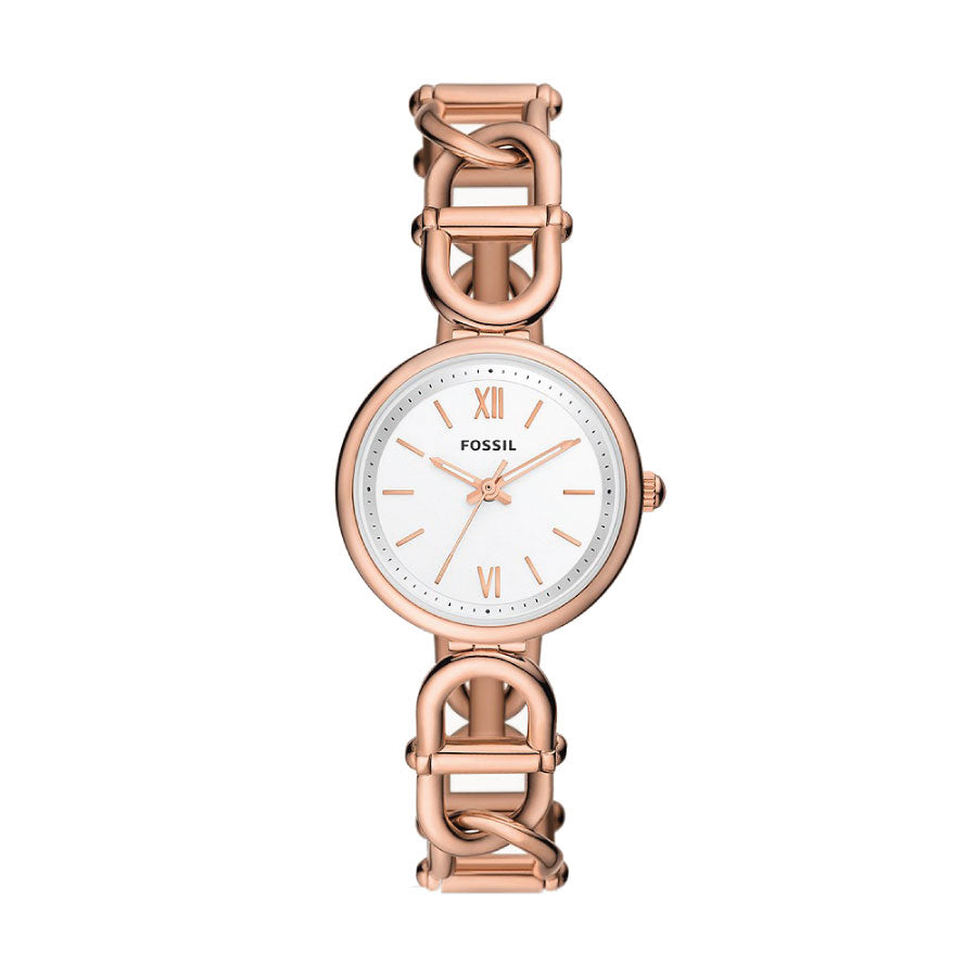 Fossil ES5273 Carlie Three-Hand Rose Gold-Tone Stainless Steel Watch