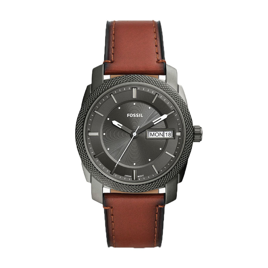 Fossil FS5900 Machine Three-Hand Date Brown LiteHide™ Leather