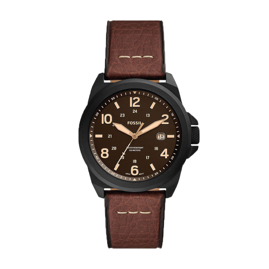 Fossil FS5938 Bronson Three-Hand Date Dark Brown LiteHide™ Leather