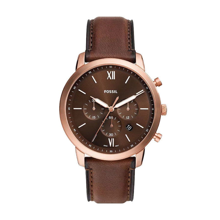 Fossil FS6026 Neutra Chronograph Brown Leather Watch