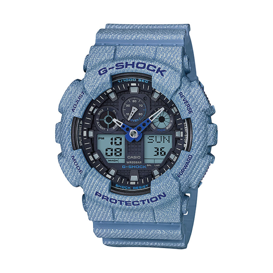 G-Shock GA-100DE-2A Analog Digital Blue Resin