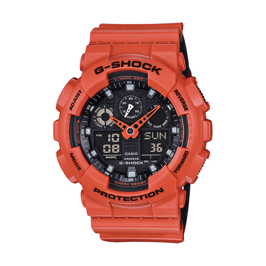 G-Shock GA-100L-4A Analog Digital Orange Resin