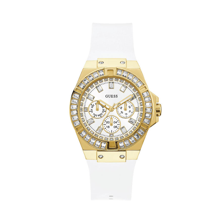 Guess GW0118L5 Gold Tone Case White Silicone Watch