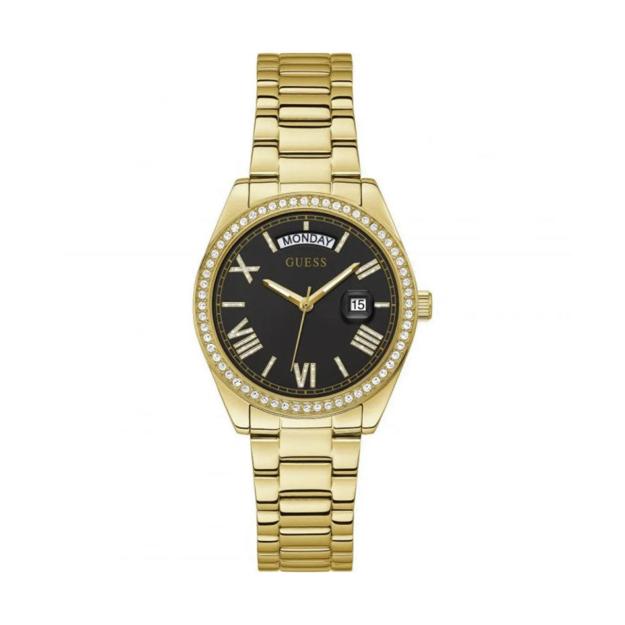 Guess GW0307L2 Black Dial Gold Stainless Steel Strap Watch