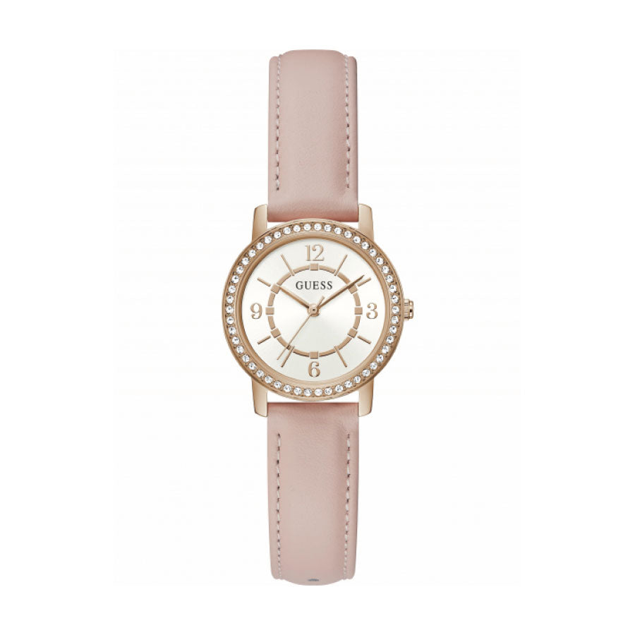 Guess GW0533L3 Rose Gold Case Pink Leather Strap Watch