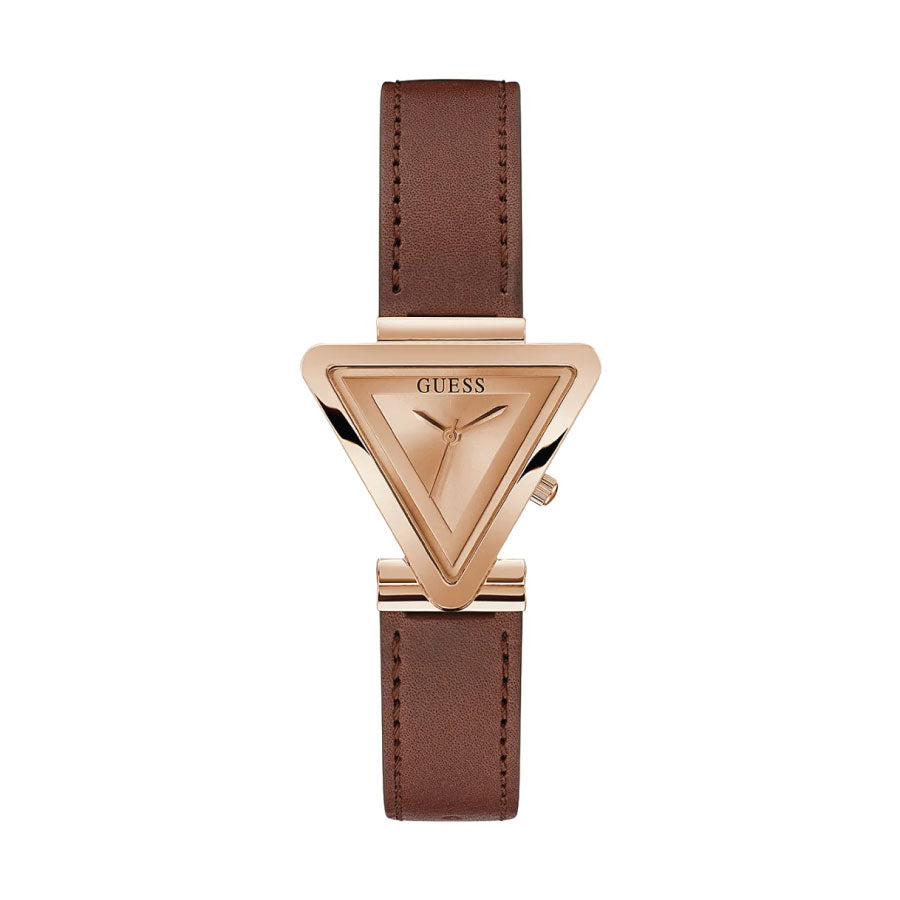 Guess GW0548L2 Rose Gold Tone Case Leather Strap Watch