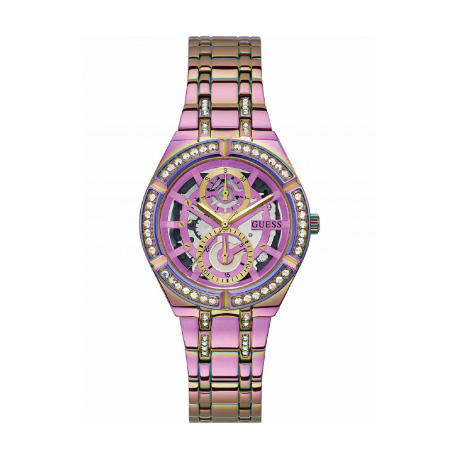 Guess GW0604L4 Purple Case Purple Stainless Steel Strap Watch