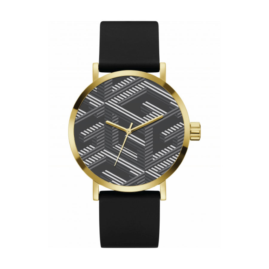 Guess GW0625G2 Gold Case Black Silicone Strap Watch