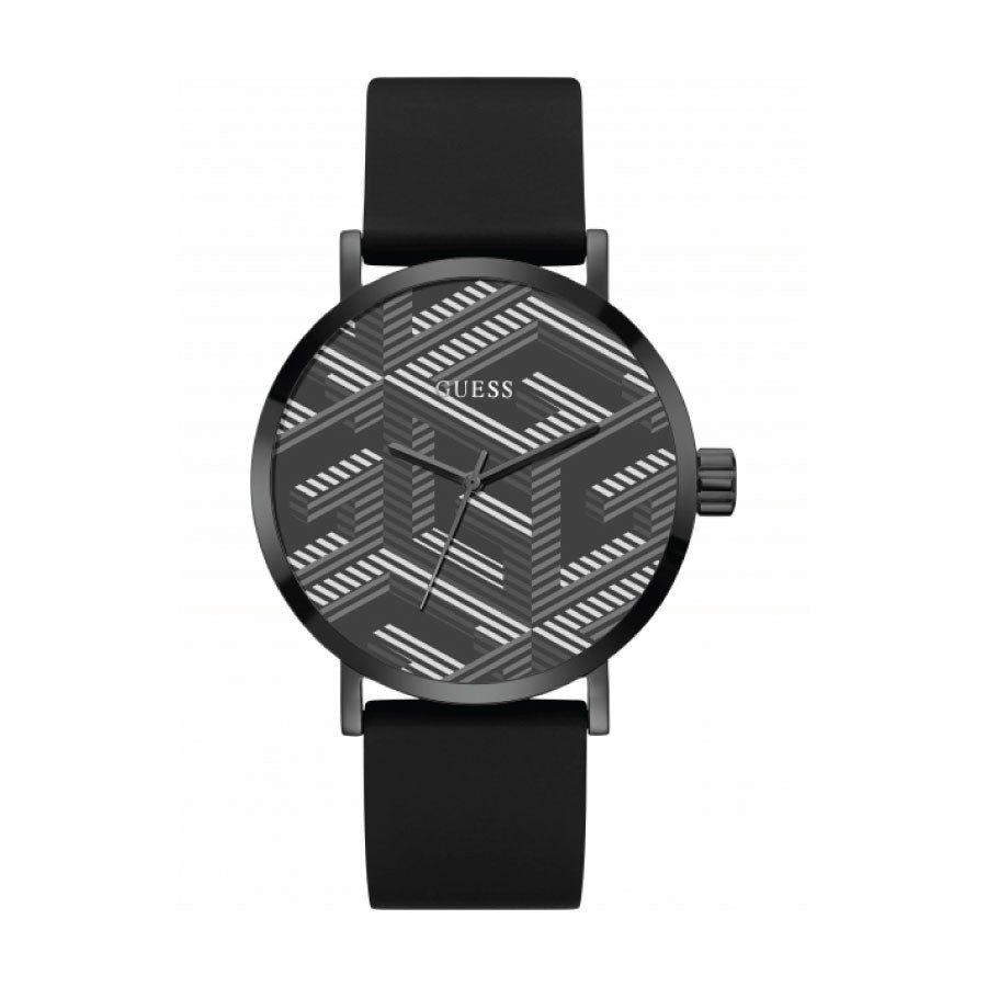 Guess GW0625G3 Black Case Black Silicone Strap Watch