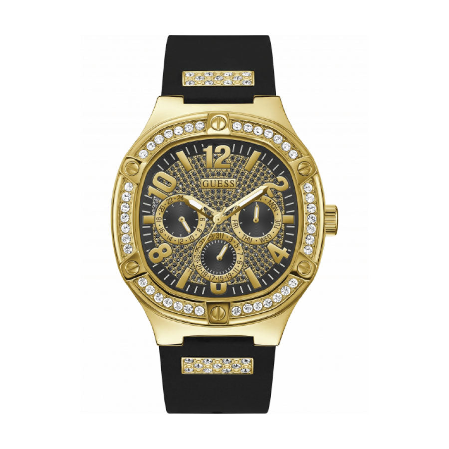 Guess GW0641G2 Gold Case Black Silicone Strap Watch