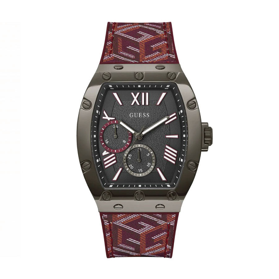 Guess GW0645G4 Red Gunmetal Multi-function Black Dial Red Silicone Strap Watch