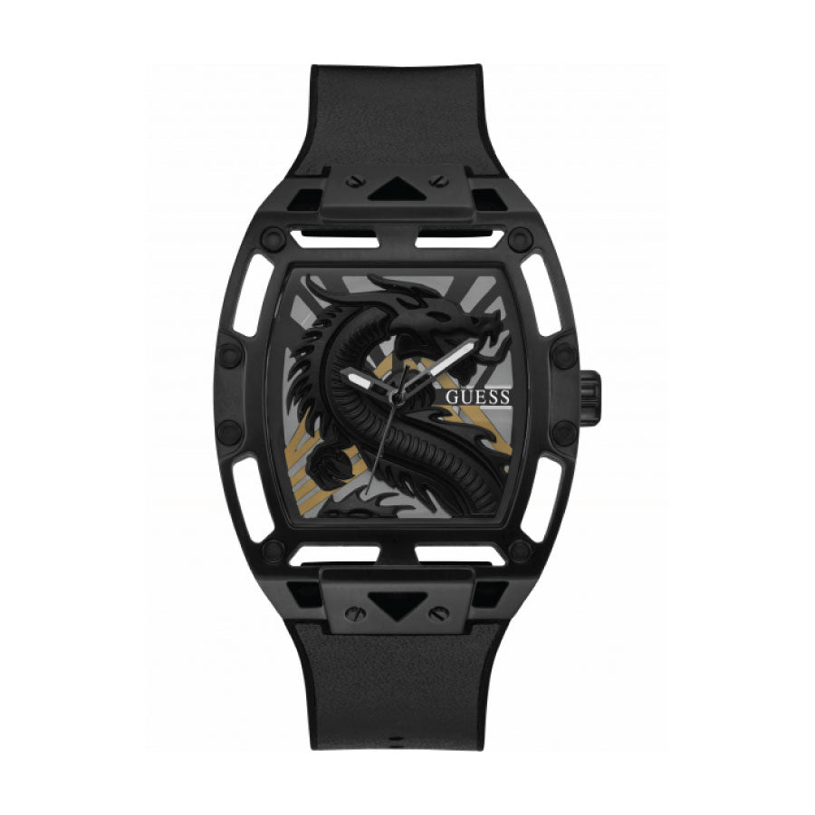 Guess GW0648G1 Black Case Black Silicone Strap Watch