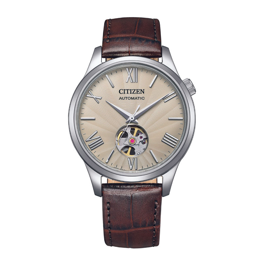 Citizen NH9130-17A Mechanical Automatic Beige Dial Leather Strap Watch