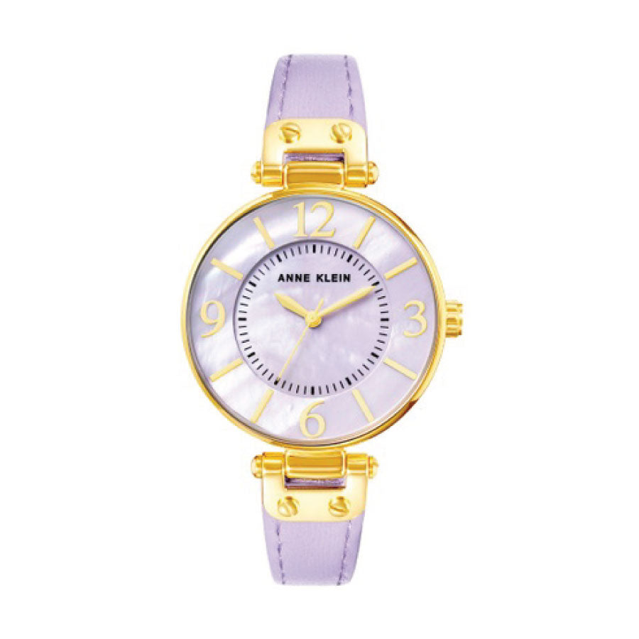 Anne Klein 10-9168LMLV Purple Dial Purple Leather Strap