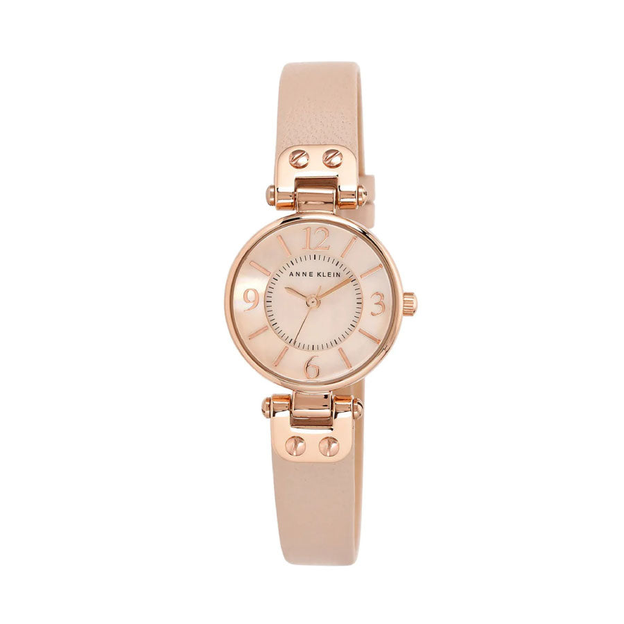 Anne Klein 10-9442RGLP Pink Dial Leather Strap