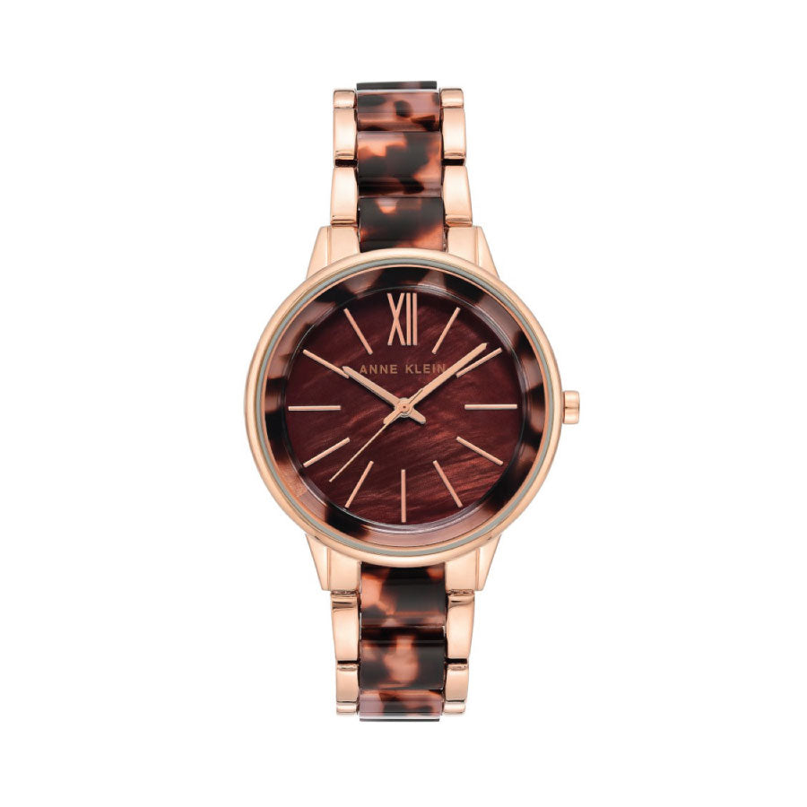 Anne Klein AK-1412TORG Brown Dial Brown Stainless Steel Strap