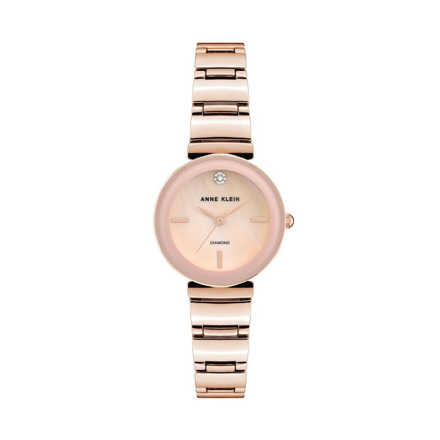 Anne Klein AK-2434PMRG Pink Dial Stainless Steel Strap