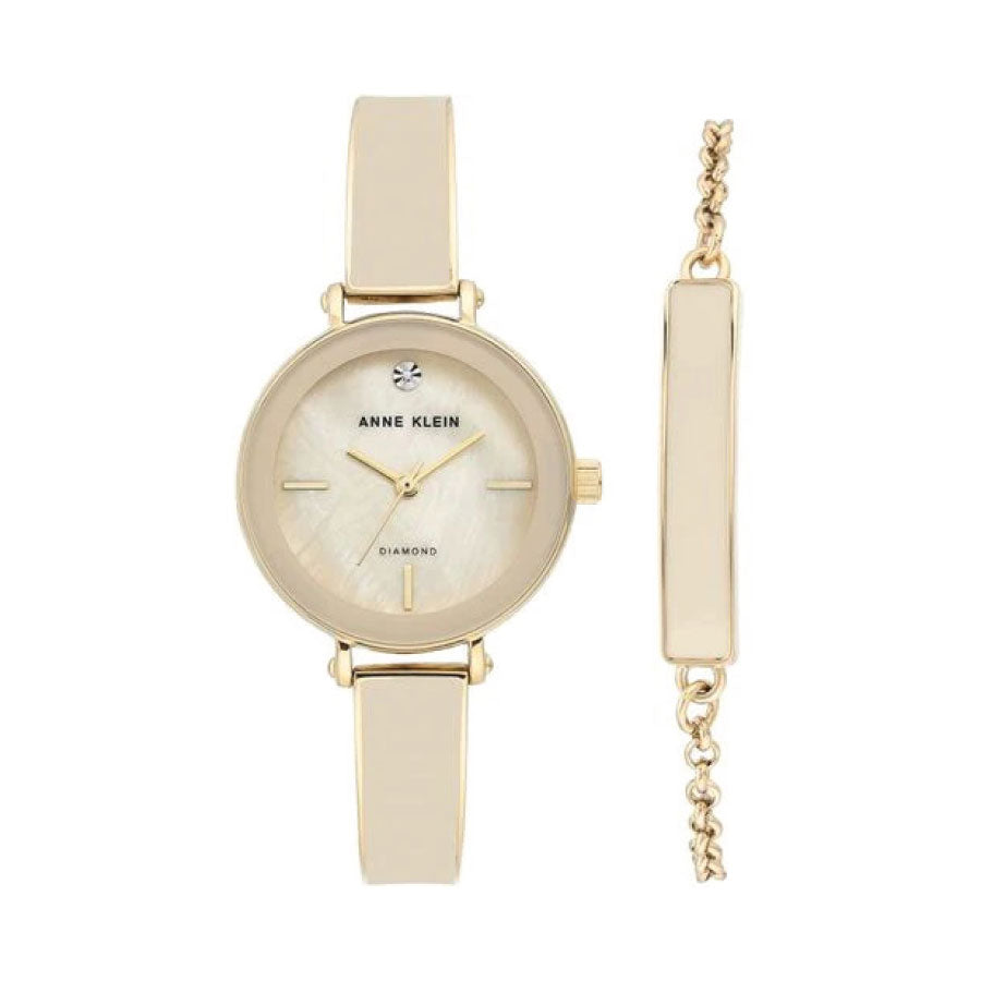 Anne Klein AK-3620CRST Rose Gold Dial Stainless Steel Strap