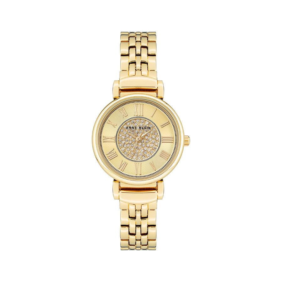 Anne Klein AK-3872CHGB Gold Dial Stainless Steel Strap