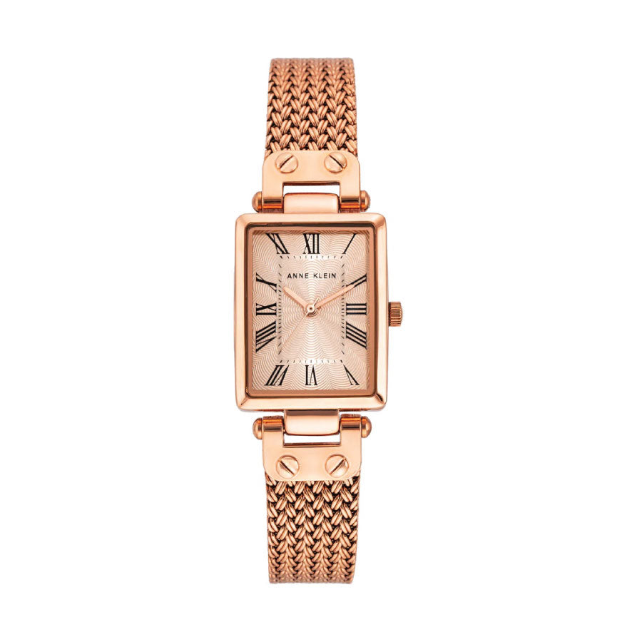 Anne Klein AK-3882RGRG Rose Gold Dial Stainless Steel Strap