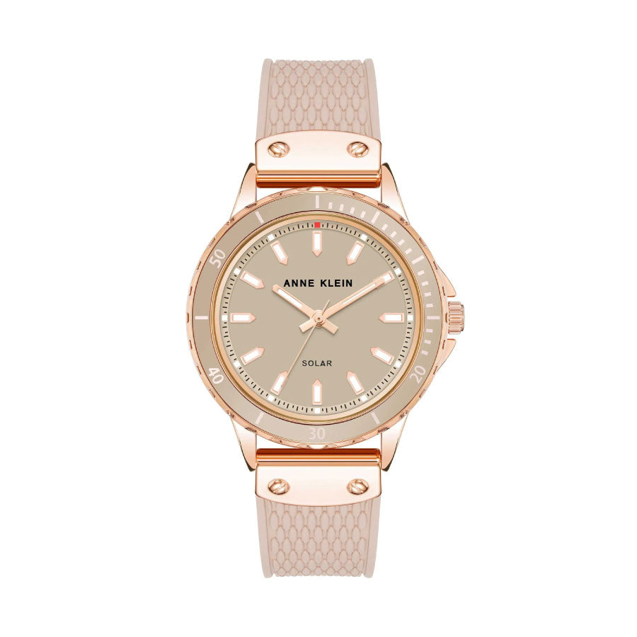 Anne Klein AK-3890RGBH Rose Gold Dial Silicone Strap