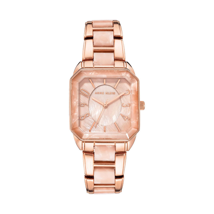 Anne Klein AK-3972RGPK Rose Gold Dial Stainless Steel Strap