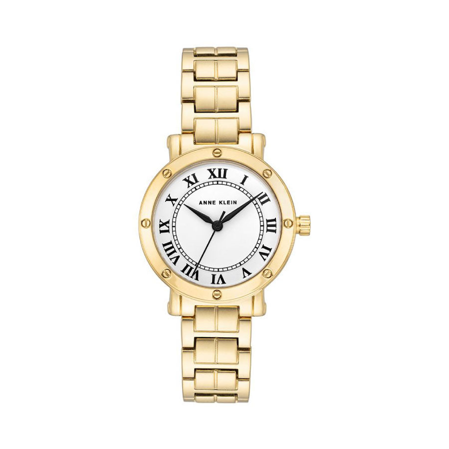 Anne Klein AK-4014WTGB Gold Dial Stainless Steel Strap