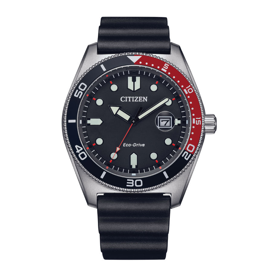 Citizen AW1769-10E Eco-Drive Black Dial Silicone Strap Watch