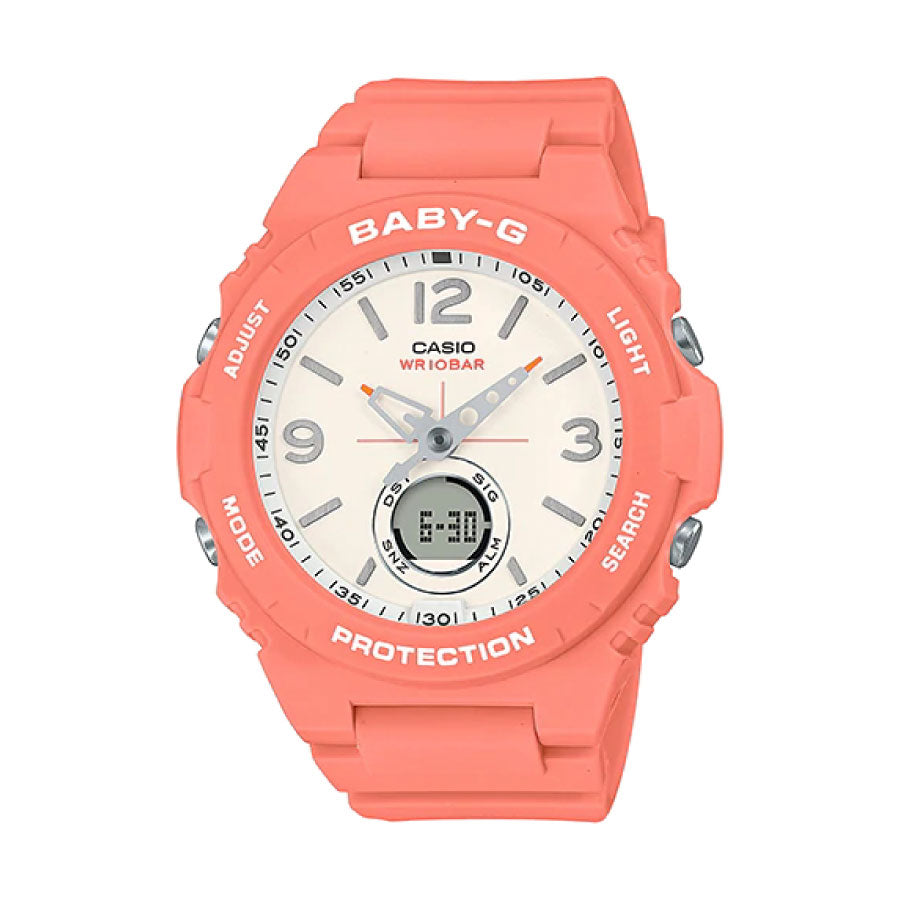 Baby-G BGA-260-4A Digital Analog White Dial Orange