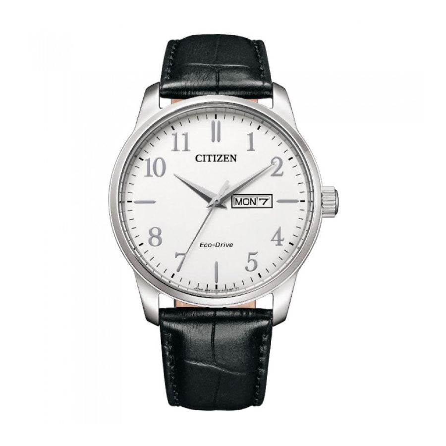 Citizen BM8550-14A Eco-Drive White Dial Leather Strap Watch