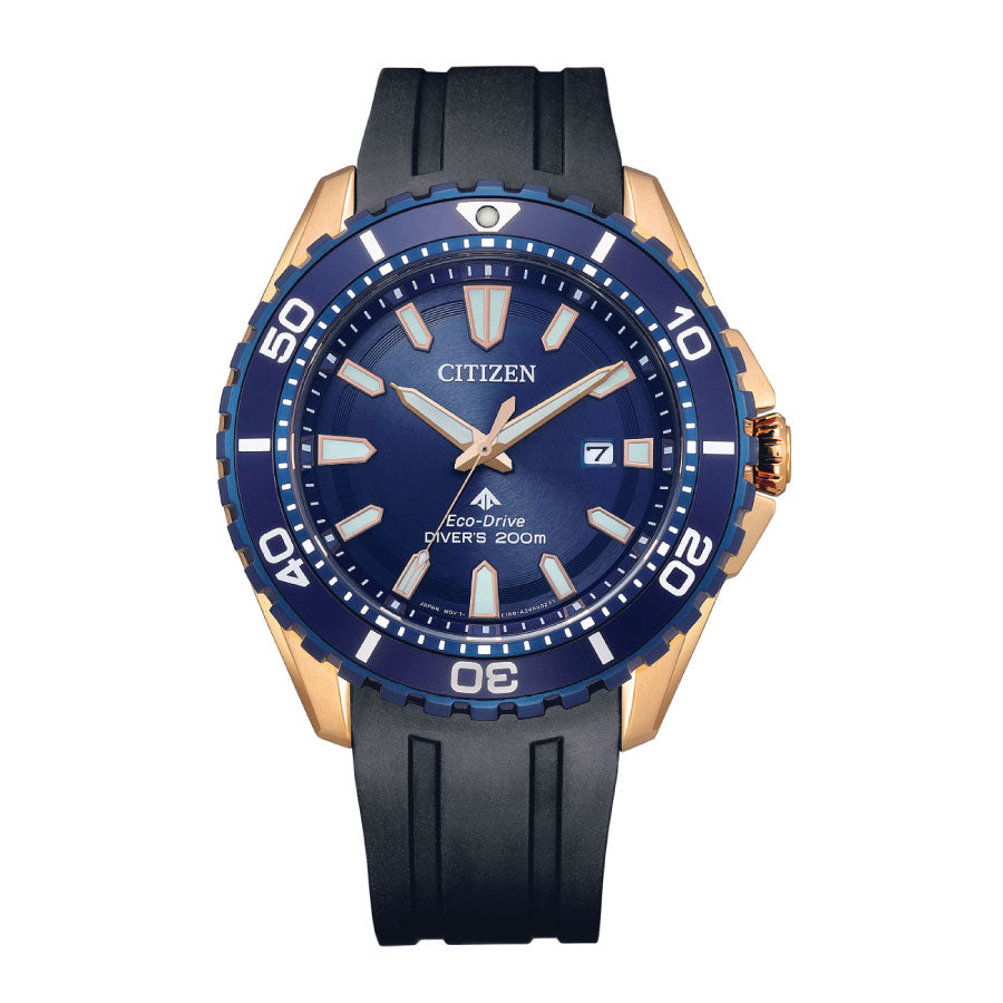 Citizen BN0196-01L Promaster Dive Eco-Drive 200M Blue Dial Silicone Strap Watch