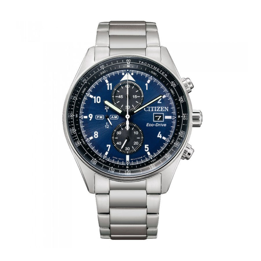 Citizen CA0770-81L Eco-Drive Chronograph Blue Dial Stainless Steel Strap Watch