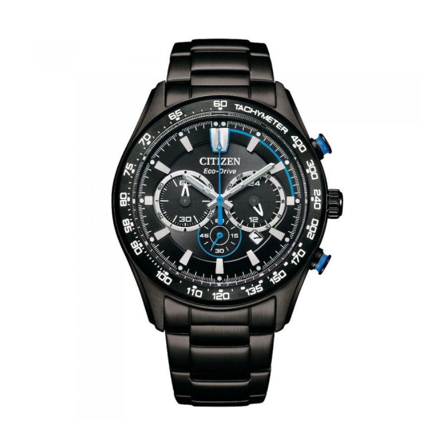 Citizen CA4485-85E Eco-Drive Chronograph Black Dial Stainless Steel Strap Watch