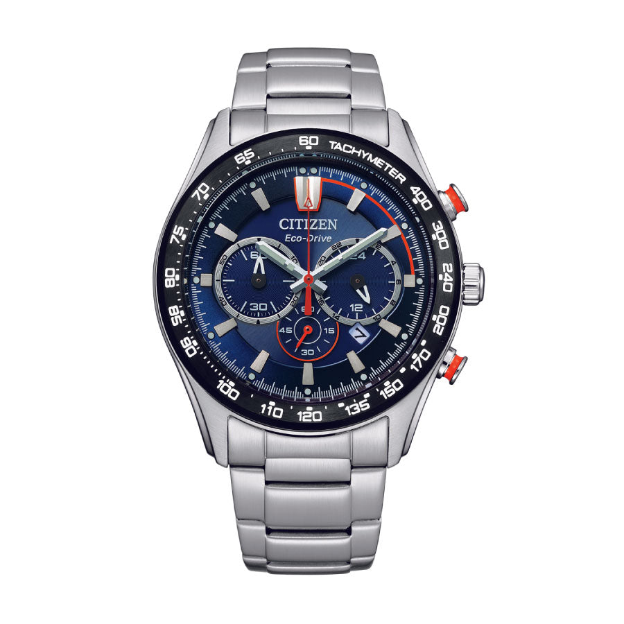 Citizen CA4486-82L Eco-Drive Chronograph Blue Dial Stainless Steel Strap Watch