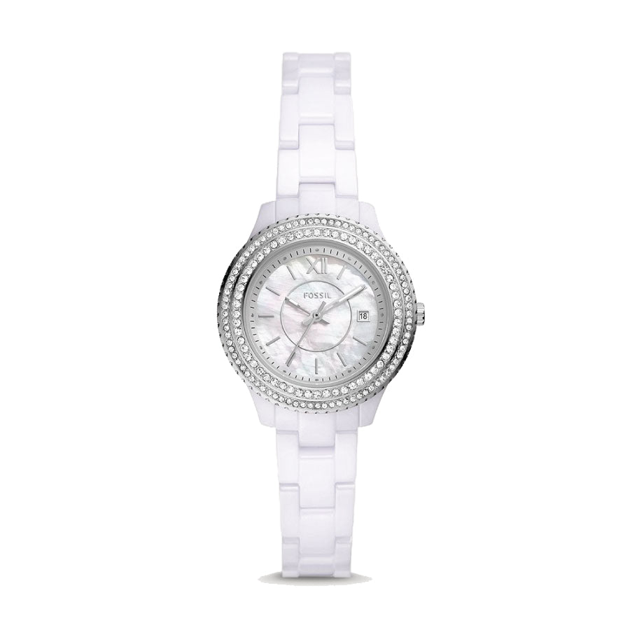 Fossil CE1116 Stella Three-Hand Date White Ceramic