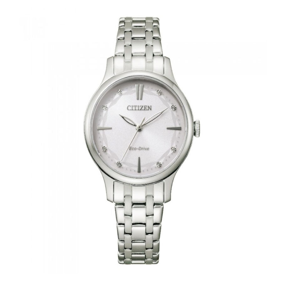 Citizen EM0890-85A Eco-Drive Silver Dial Stainless Steel Strap Watch